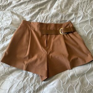 Alice + Olivia Rust Brown Belted Shorts